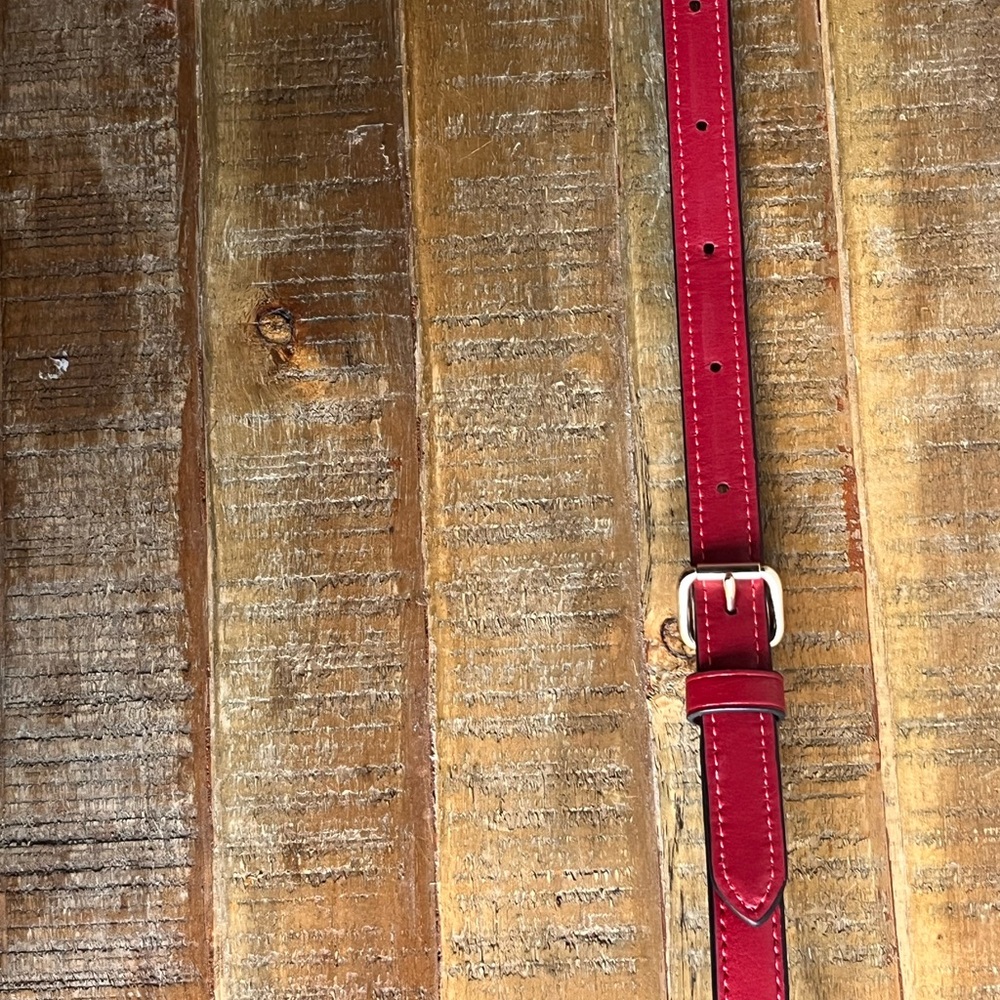 Coach Red Leather Crossbody Replacement Strap with Gold-Tone Hardware - Picture 7 of 11
